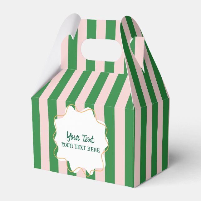 Jungen Coole, moderne, farbenfrohe Streifen Geburt Geschenkschachtel (Vorderseite)