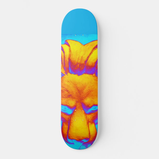 Jungen-cooler Tiergesichts-Löwe-Entwurfs-helles Skateboard (Vorderseite)