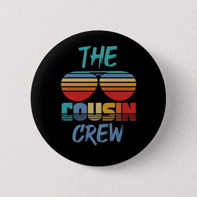 Jungen Cousin Crew Vater Mama Kinder Feiern Cousin Button (Vorderseite)
