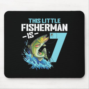 Jungen, die das Shirt zum Geburtstag anfischen 7 J Mousepad