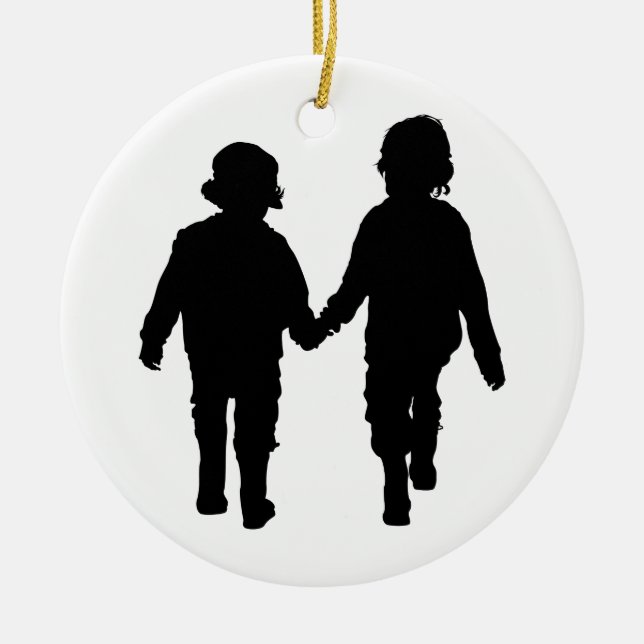 Jungen, die Handverzierung halten Keramik Ornament (Vorne)