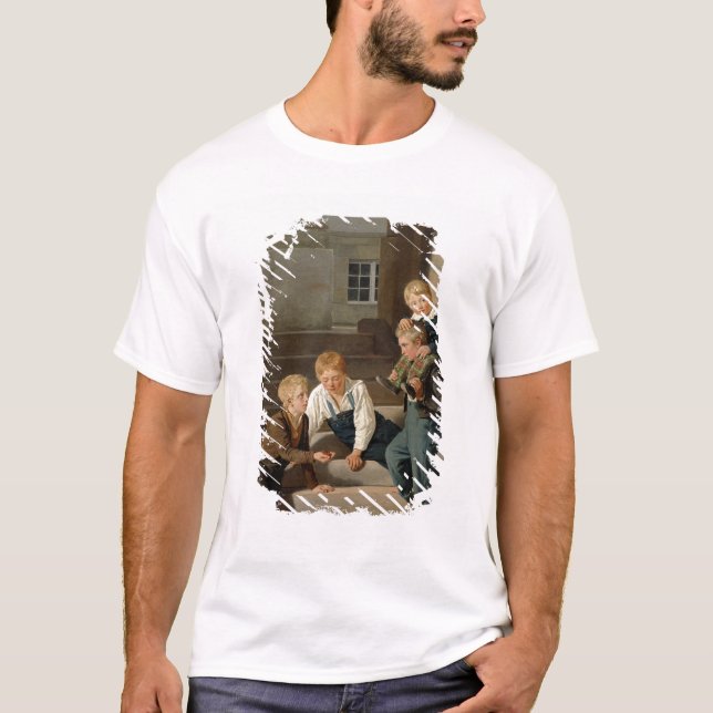 Jungen, die Würfel vor Christiansborg spielen T-Shirt (Vorderseite)