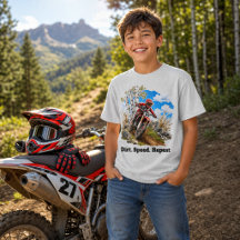 Jungen Dirt Bike Motocross Rennslogan