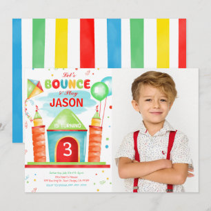 Jungen-Einladung zum Bounce-Foto Einladung