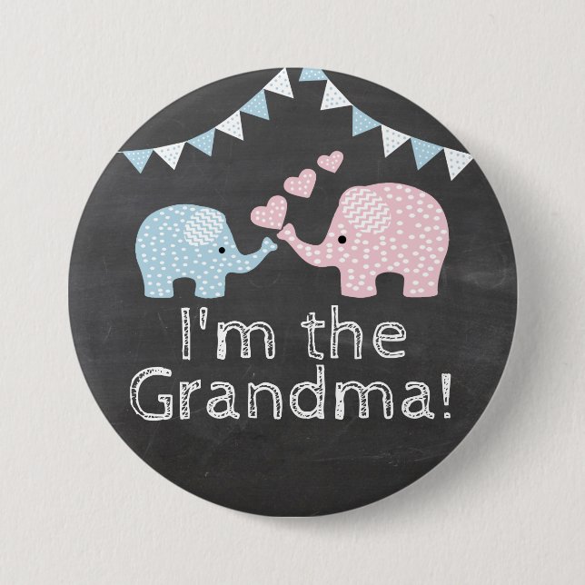 Jungen-Elefant-Tafel-Blick | bin ich die Button (Vorderseite)
