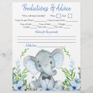 Jungen-Elefanten-Fliege-Baby-Shower-Doppelspiel Flyer