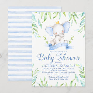 Jungen Elefanten Prinz Baby Shower Einladungen