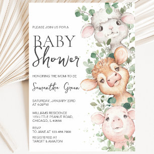 Jungen-Farm-Baby-Party Einladung