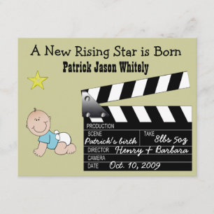 Jungen-Filmstar-Babymitteilung Ankündigung