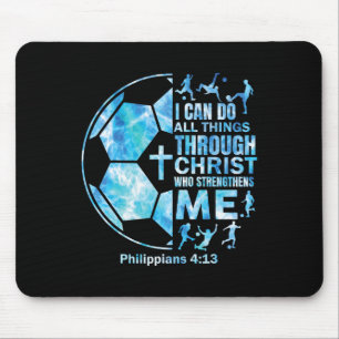 Jungen Fußball christliches T-Shirt Ich kann alle Mousepad