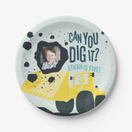 Jungen Geburtstag Bauwagen Blaugelb Pappteller