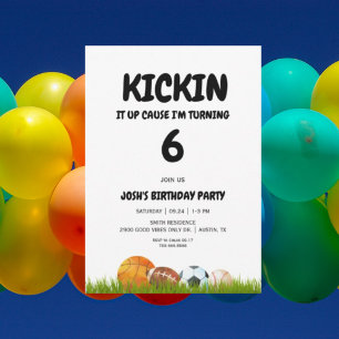 Jungen-Geburtstagsfeier "Kickin it Up" Einladung