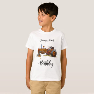Jungen-Geburtstagsfeier mit antikem Traktor-Design T-Shirt