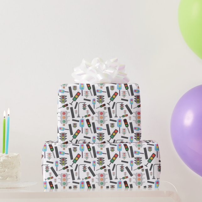  Jungen gekachelte Ampelverkehrswege Geschenkpapier (Partygeschenke)