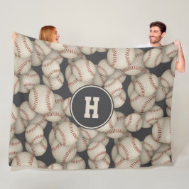 Jungen Girls Baseball Softball-Muster mit Monogram Fleecedecke