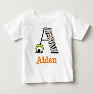 Jungen HALLOWEEN Mummy Shirt w Monogramm Initial A