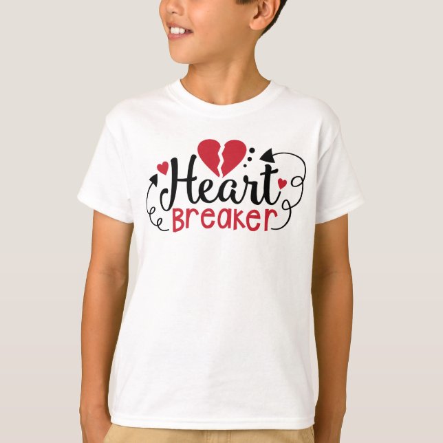 Jungen-Herz-Unterbrechervalentine-Shirt T-Shirt (Vorderseite)
