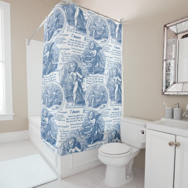Jungen in der Liebe Romantische Französisch Toile  Duschvorhang (Beispiel)