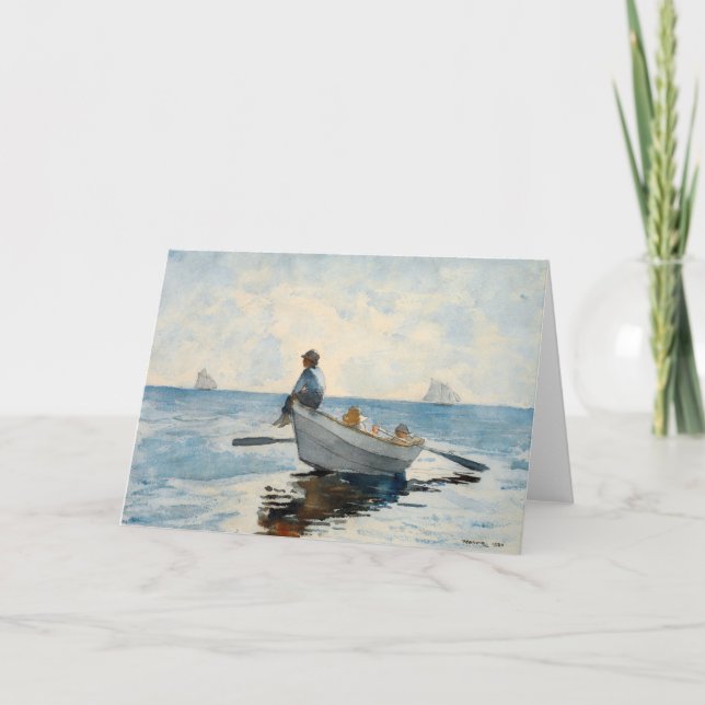 Jungen in einem Buch | Winslow Homer Karte (Vorderseite)