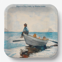 Jungen in einer Geschichte (1880) von Winslow Home Pappteller