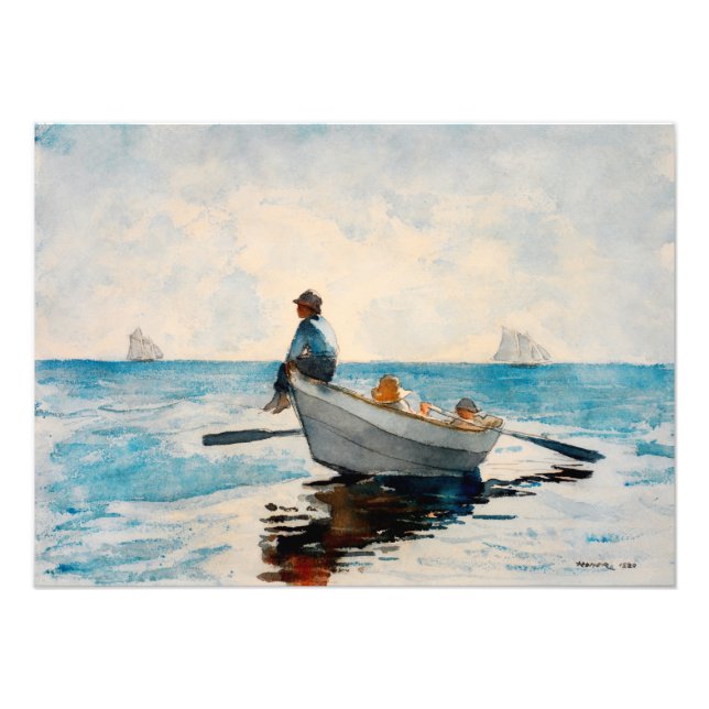 Jungen in einer Geschichte von Winslow Homer Fotodruck (Vorne)