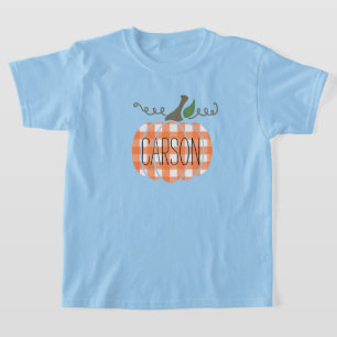 Jungen Jugend Wasserfarbe Orange Karierter T - Shi T-Shirt