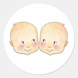 Jungen-Junge paart Grafik Runder Aufkleber
