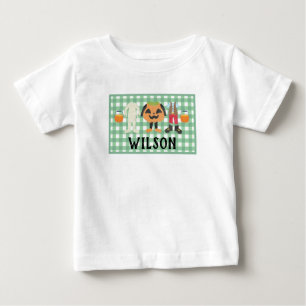 Jungen Kariert Trick oder Treat Halloween Baby T - T-shirt
