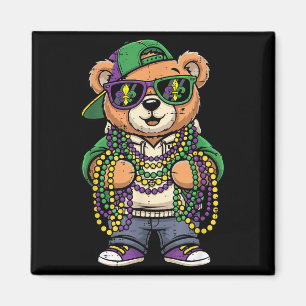 Jungen Kinder Mardi Gras Teddybär Mütze Magnet