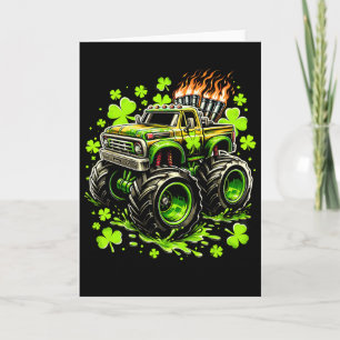 Jungen Kinder Monster Grün Lastwagen Kleeblatt St. Karte