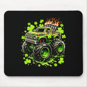 Jungen Kinder Monster Grün Lastwagen Kleeblatt St  Mousepad