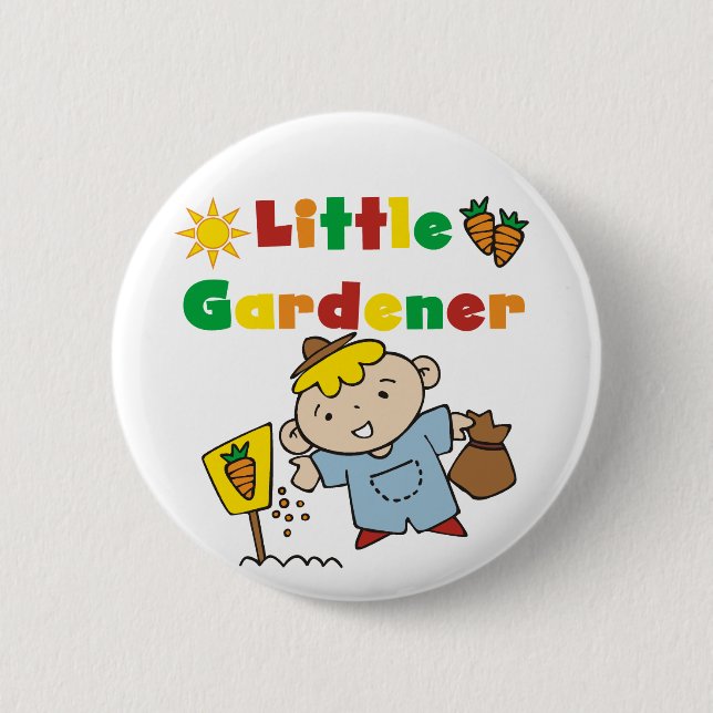 Jungen-kleine Gärtner-T-Shirts und Geschenke Button (Vorderseite)