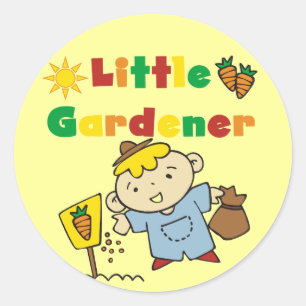 Jungen-kleine Gärtner-T-Shirts und Geschenke Runder Aufkleber