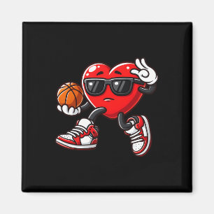 Jungen Kleinkind Niedliches Herz spielen Basketbal Magnet