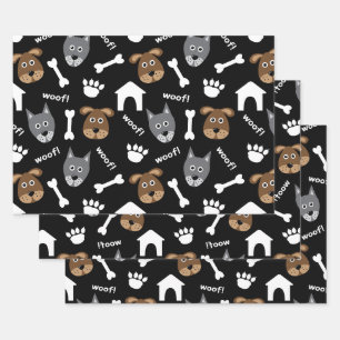 Jungen, Knochen und Hunde, die Sets aus Papier umh