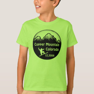 Jungen kupferner Gebirgscolorados grünes T-Shirt