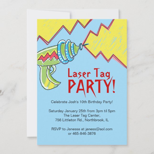 Jungen-Laser-Umbau-Party Einladungen (Vorderseite)