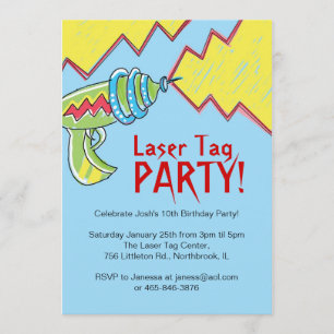 Jungen-Laser-Umbau-Party Einladungen