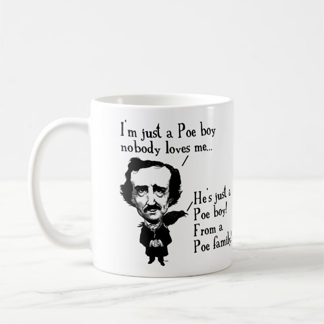 Jungen-lustige Tasse Edgar Allan Poe oder (Links)