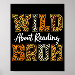 Jungen lustiges Wildtier über das Lesen von Bruh-B Poster