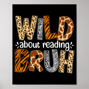 Jungen lustiges Wildtier über das Lesen von Bruh-B Poster