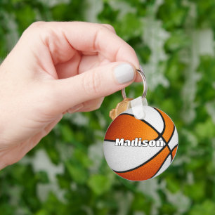 Jungen Mädchen Basketball orange Teamfarben Schlüsselanhänger