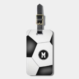 Jungen Mädchen mit Monogramm Fußballtasche Gepäckanhänger