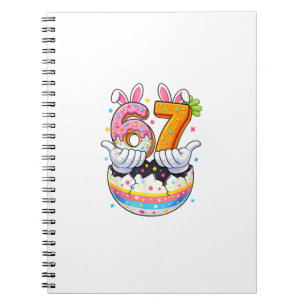 Jungen Mädchen Ostern Eier Lustiger Hase Sechs Sie Notizblock