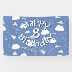 Jungen Mädchen Papierflugzeuge Geburtstag Banner