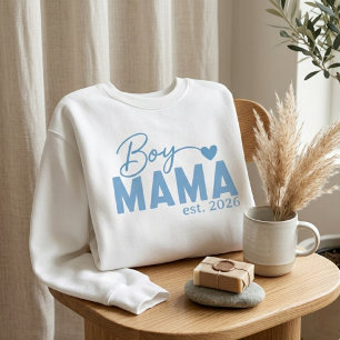 Jungen-Mama-Herz-Est-Jahr-fette-Mutterschaft-Schri Sweatshirt