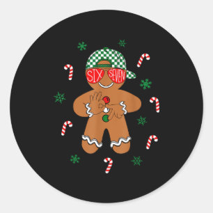 Jungen Männer Weihnachten 6 7 Lebkuchen Lustig Mem Runder Aufkleber