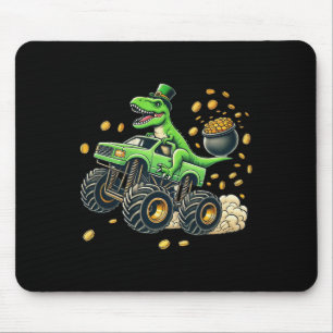 Jungen Monster Truck T-Rex St. Patrick's Day Dinos Mousepad