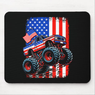 Jungen Monstertruck USA-Flagge Monstertruck 4. Jul Mousepad