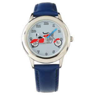 Jungen-Motorrad-Motivuhr Armbanduhr